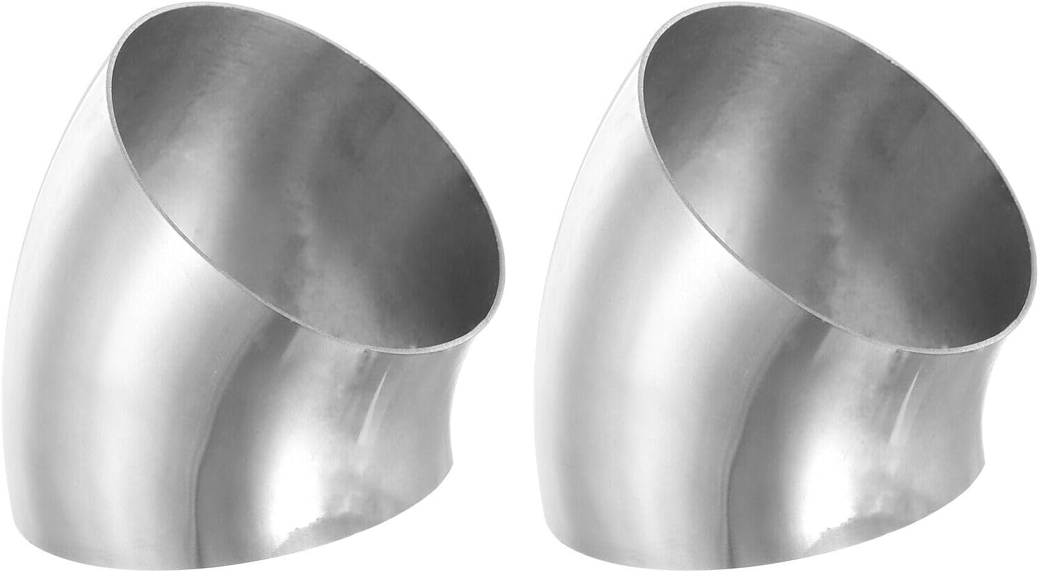 Toolparts And Accessories 2-1/2" OD 304 Stainless Steel Butt 2Pack 45 Degree Fitting For Stair Handrail (#CN#130824-07652)