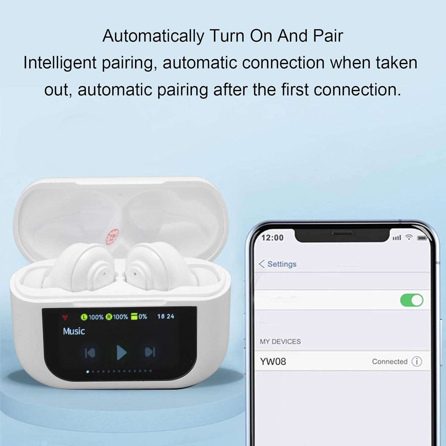 Language Translator Earbuds, 144 Languages Real Time Translation Wireless Earbuds with ANC and BT 5.4 for Travel Business Calls Music (White)