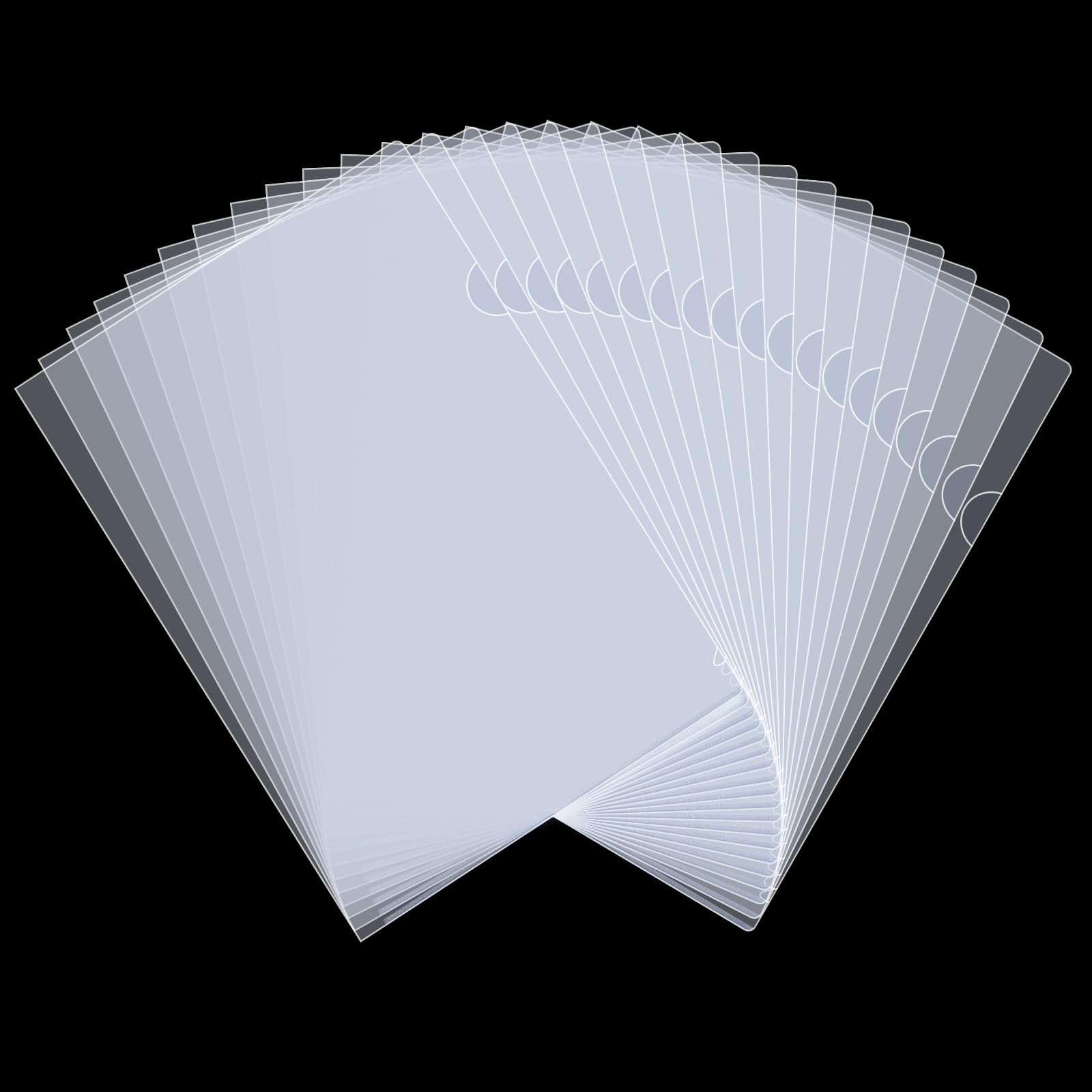 Lot de 40 Chemise Plastique A4 Transparent,Dossiers Pochette | 180 Microns,Pochettes Coins A4 en Polypropylène Pour le Bureau de L'école