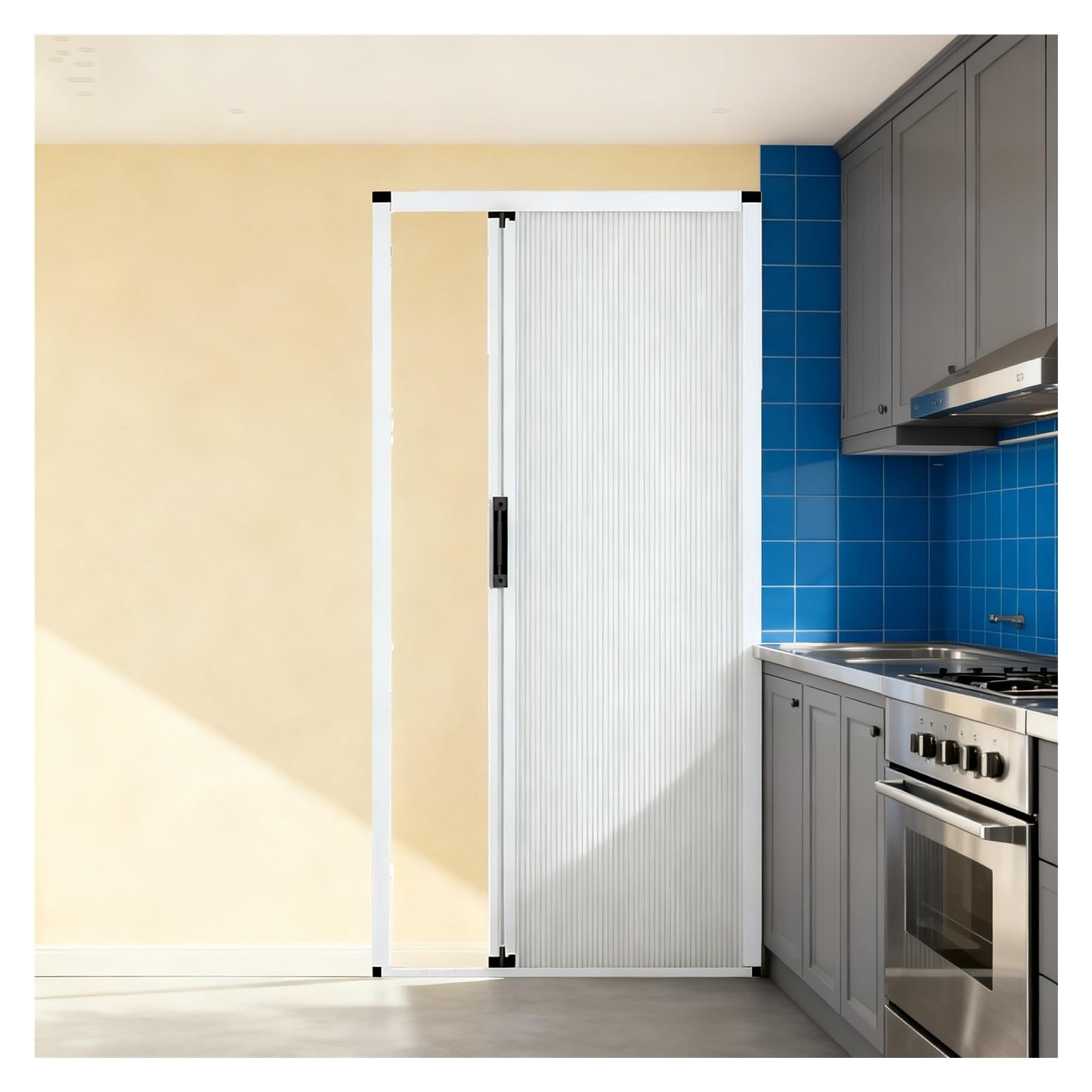 Porte accordéon isolante pour remédier aux pertes de chaleur 81x190