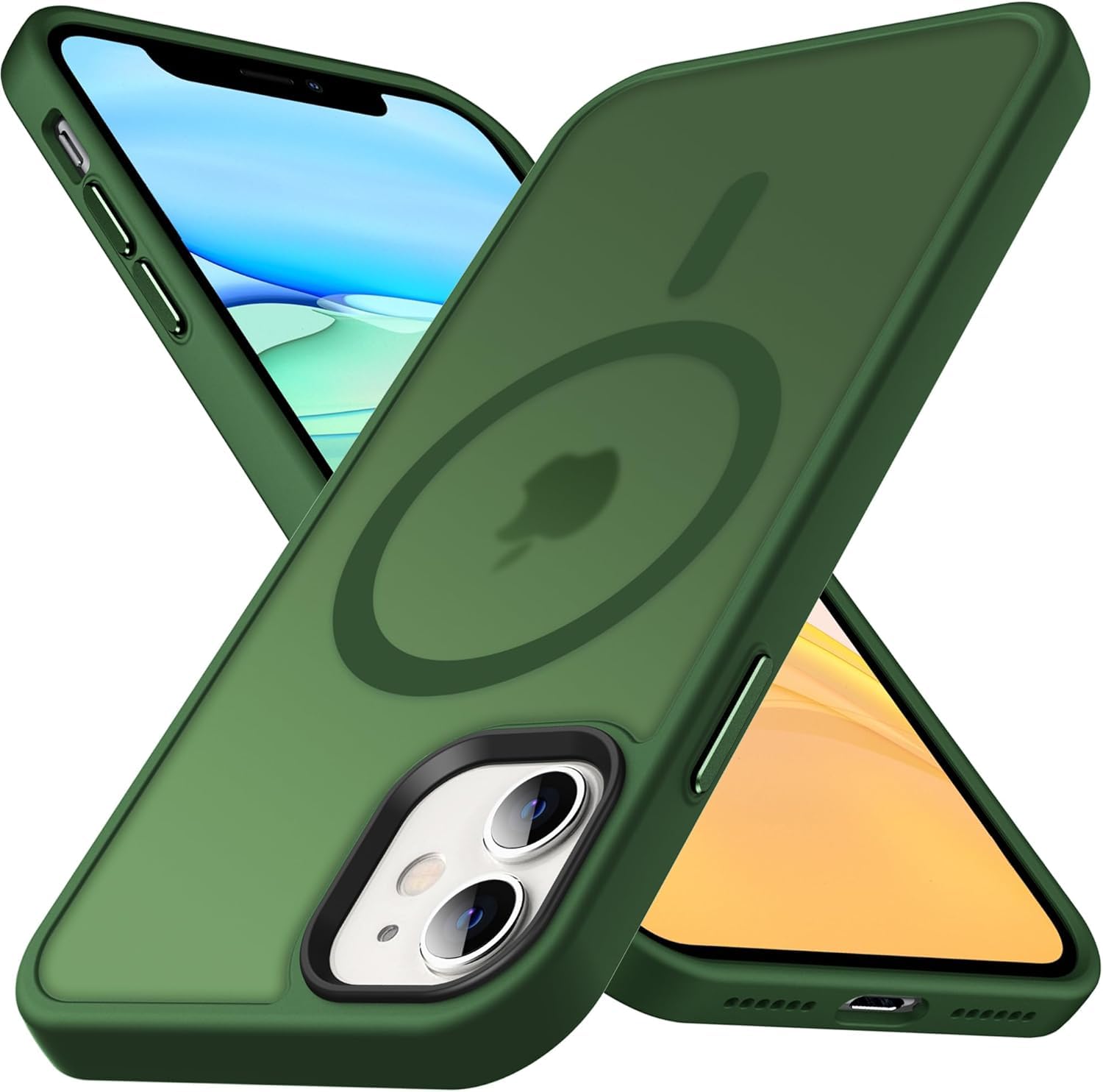Anqrp Designed for iPhone 11 Magnetic Case, Compatible with Magsafe, Shockproof Soft TPU Bumper, Scratch-Resistant Back, Anti Fingerprint for iPhone 11 Cover 6.1", Green
