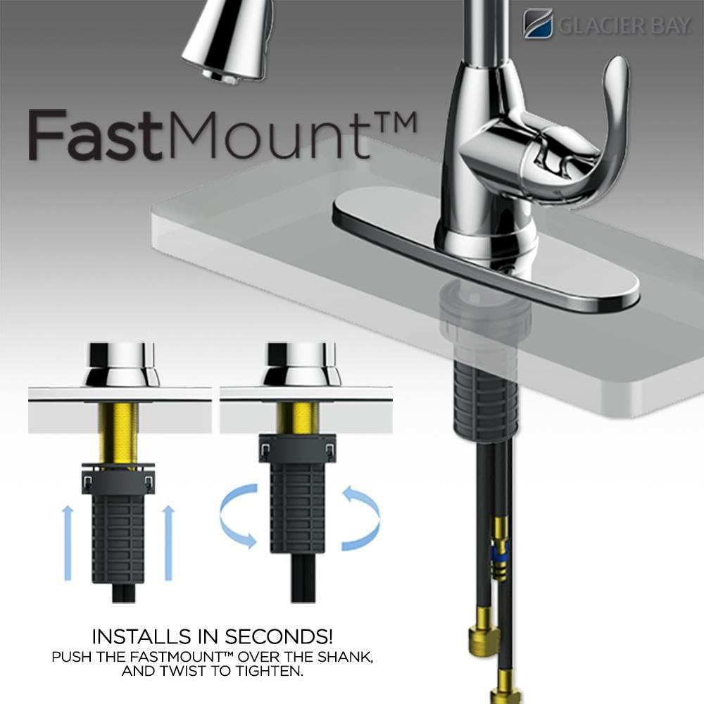 Glacier Bay HD67496-1008D2 Dylan Single-Handle Pull-Down Sprayer Kitchen Faucet in Stainless Steel