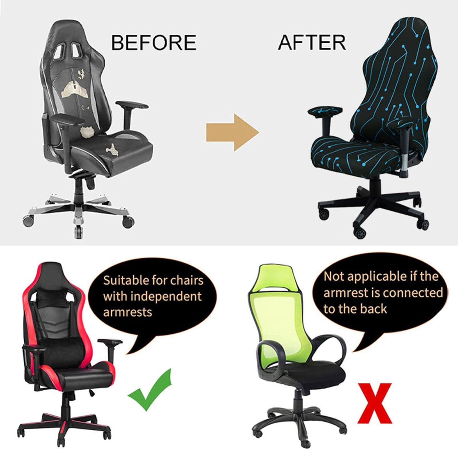Capa Para Cadeira Gamer - Proteção Lavável E Ajustável