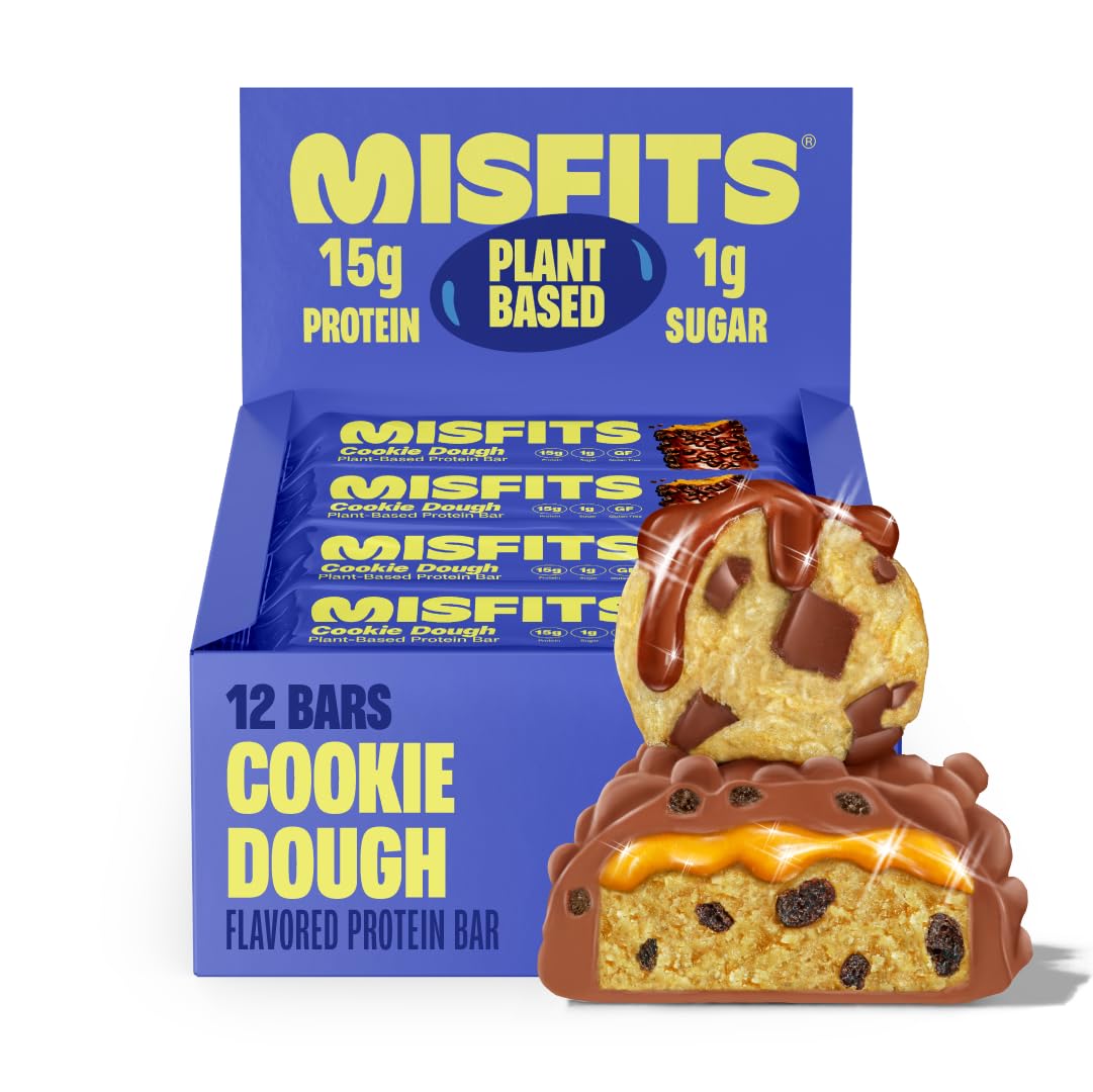 Misfits Protein Bar Variety Pack | Nutrition Bars - 14-15g Protein, 1g Sugar, Plant-based, Low Carb, Non-GMO, Gluten Free Snacks | Vegan Protein Bars | Pack of 12, Multiple Flavors — Amazon image 8
