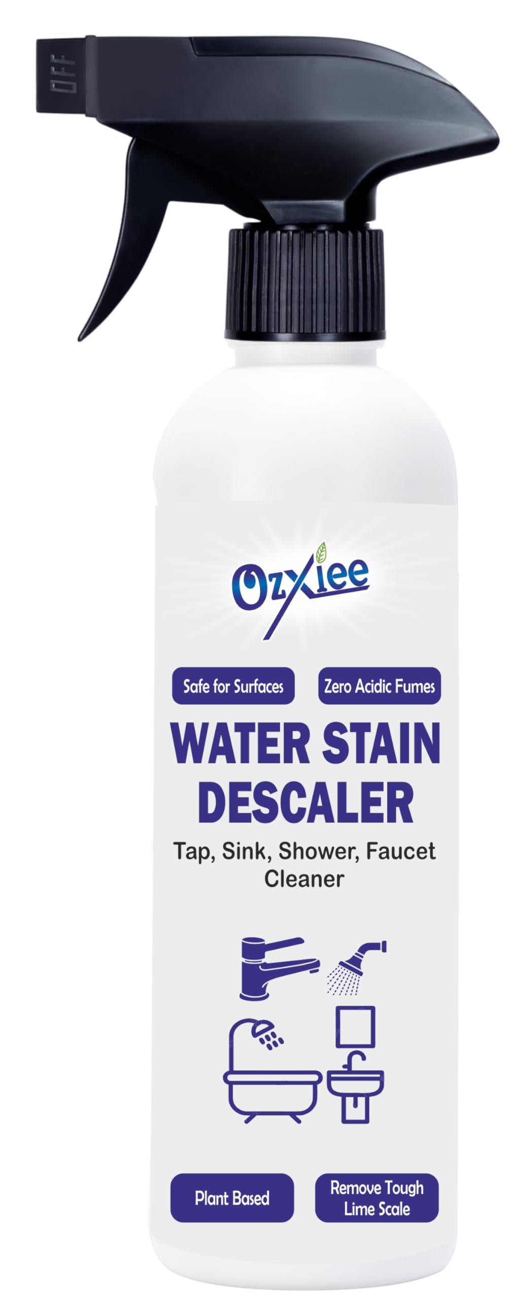 Ozxiee Hard Water Stain Remover for Bathroom,Tough Lime Scale Remover, Taps, Faucet, Basins, Showers & Floor Tiles Cleaner
