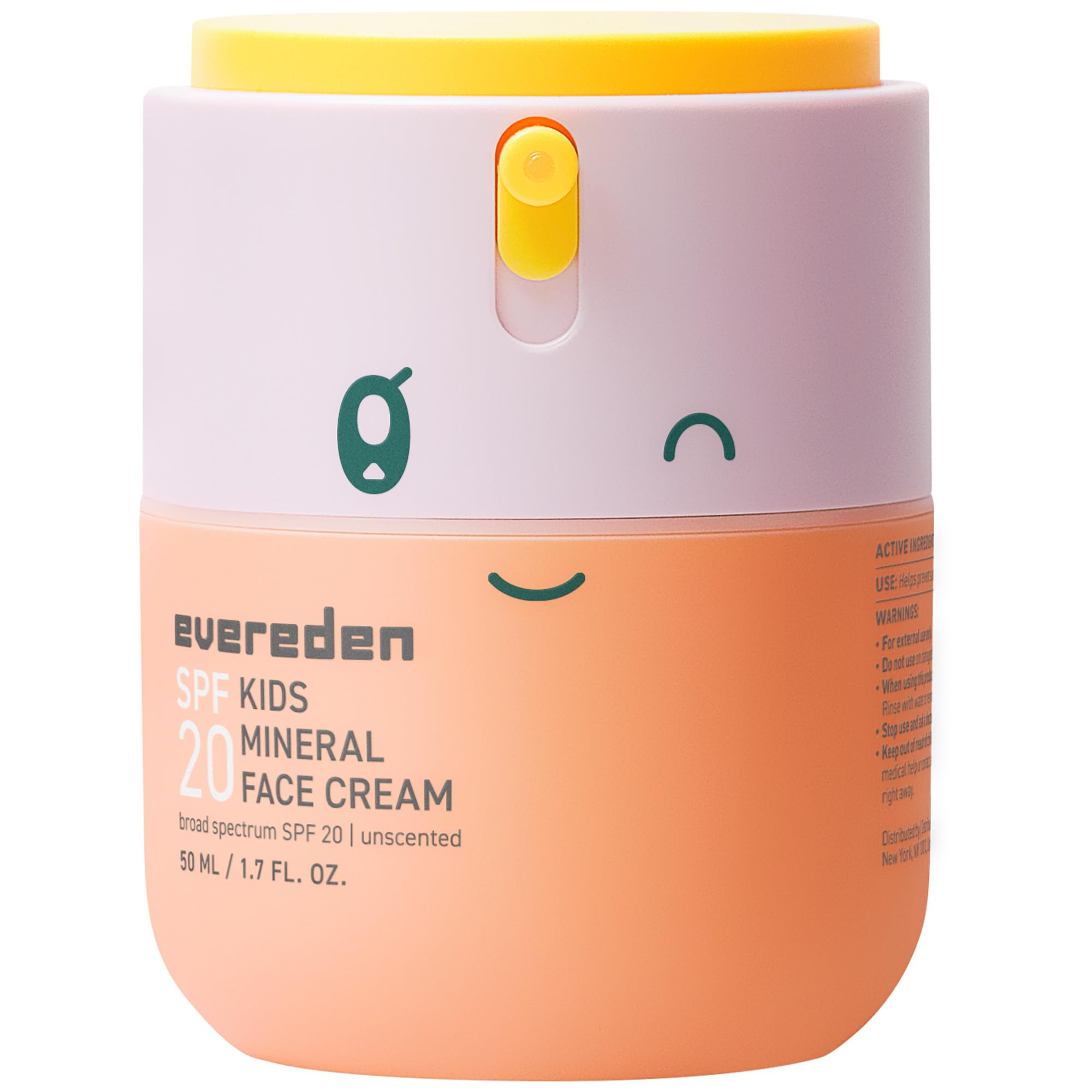 Evereden Kids Face Cream, 1.7 oz. | Fragrance-Free and Kids Face Lotion with SPF 20 | Clean and Non-Toxic Face Moisturizer | Multi-Vitamin Skin Care | FSA Eligible