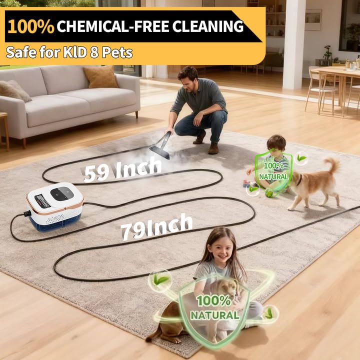 Steam Cleaner, 6 Steam Levels, 42oz Tank & 11 Pieces Accessories, 1500W High-Temperature Steam Cleaner for Home, Handheld Steamer for cleaning Grout,Tile,Kitchen,Bathroom,Car - image 8