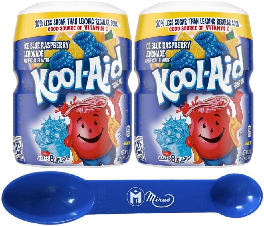 (Pack of 2) KoolAid' Caffeine Free Blue Raspberry Lemonade Sweetened Powdered