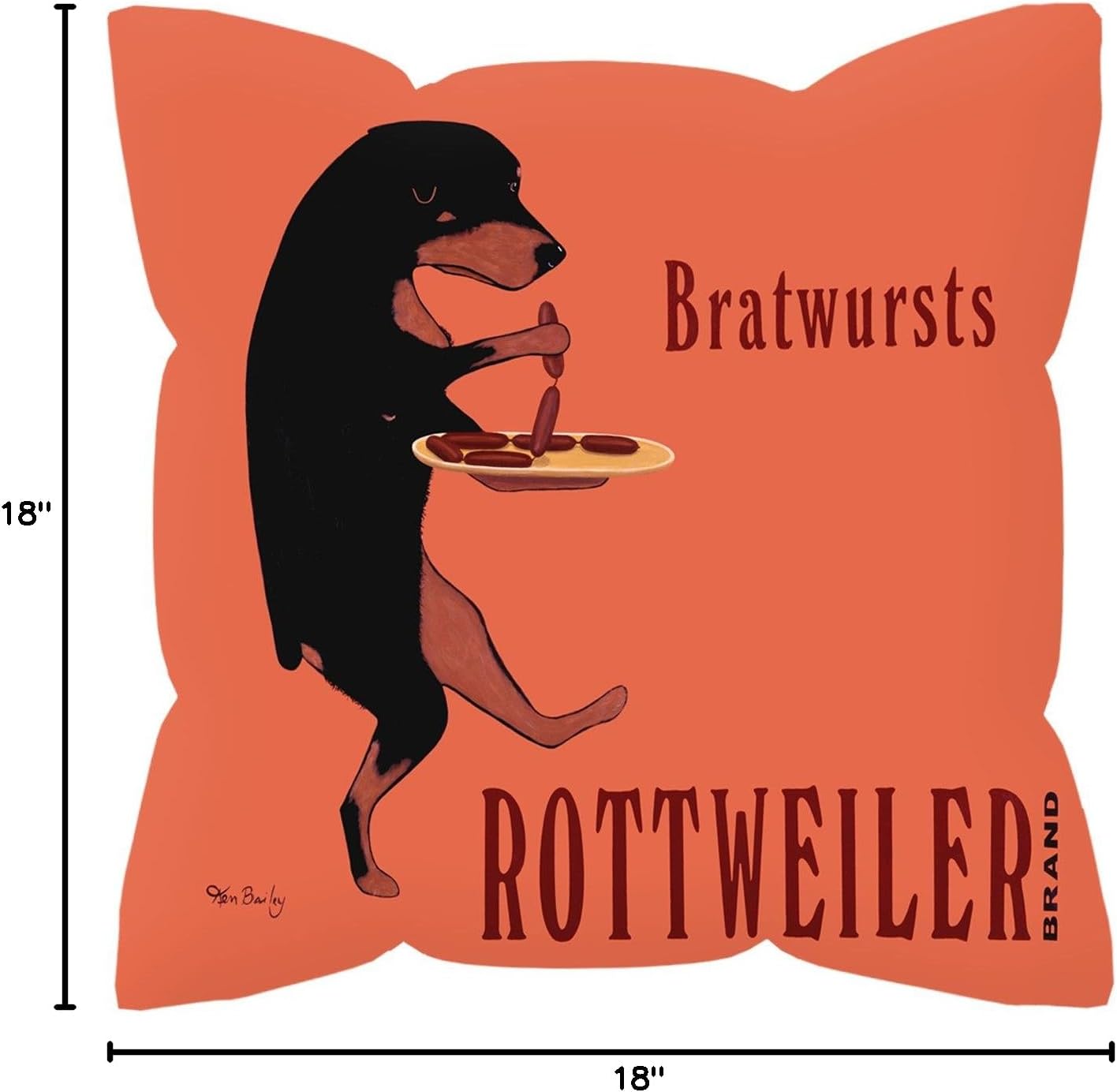 Rottweiler Bratwurst Pillow