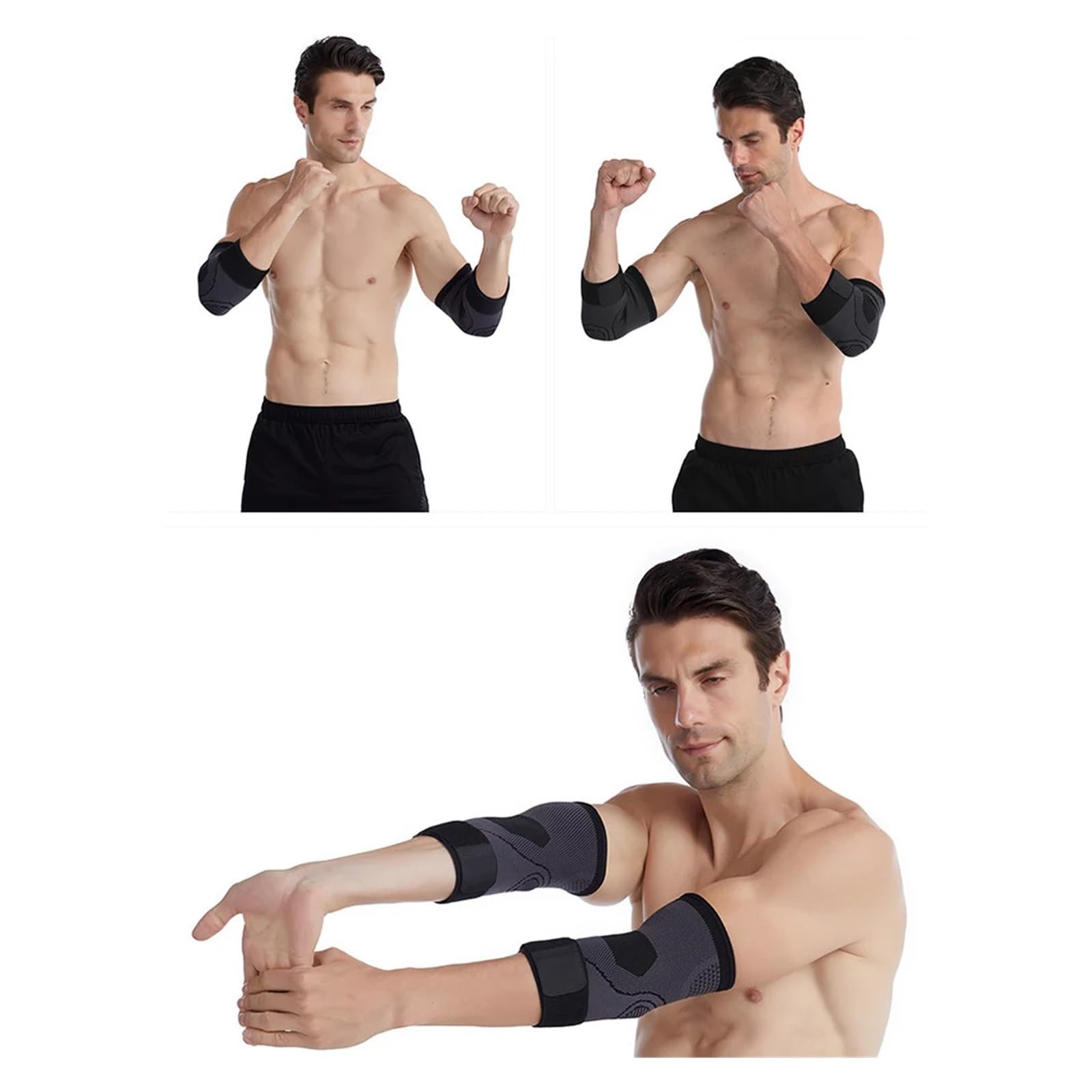 coudiere 2PCS Sports Elbow Braces Compression Sleeve(1 Pair) Braces Tennis & Golfers Elbow Protect Weight Lifting(Light Green,L)