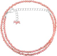 Vista 40 de Collar de choker de piedras preciosas naturales ZEMBIENCE, cuentas redondas facetas, joyería bañada en plata, cristales curativos, cumpleaños, hecha