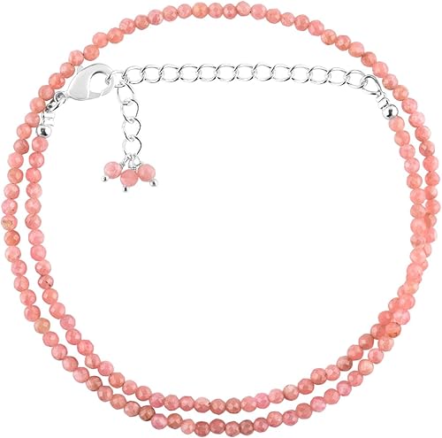 Miniatura 183 de Gargantilla de piedras preciosas naturales, cuentas redondas facetadas, joyería chapada en plata, cristales curativos, cumpleaños, hecho a mano