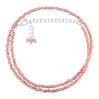 Vista 236 de Natural Moonstone Gemstones Choker Necklace, Faceted Rounds Beads, Silver Plated Jewelry, Healing Crystals, Birthday, Handamde, Minimalist, Women