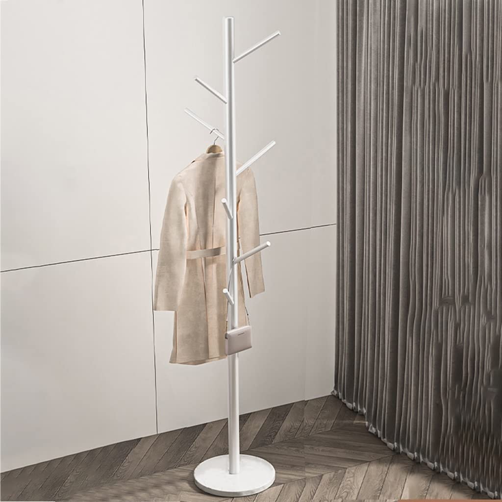 Porte-manteau blanc en métal et marbre à 7 crochets pour entrée