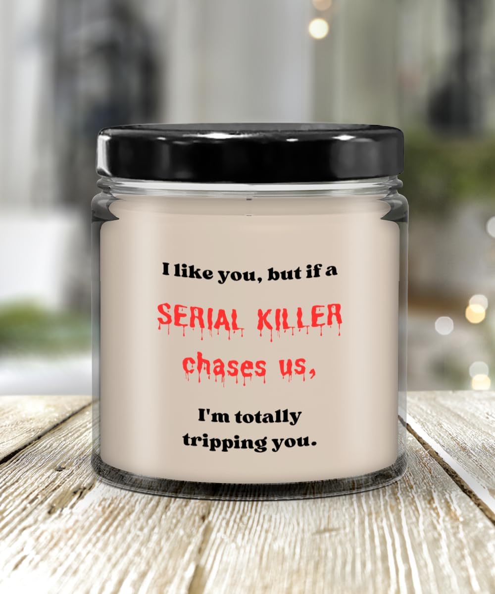 I Like You but if a Serial Killer chases us Candle, Candles with Sayings, Candles with Text, Funny Candle, Halloween, Birthday, Christmas, Medical