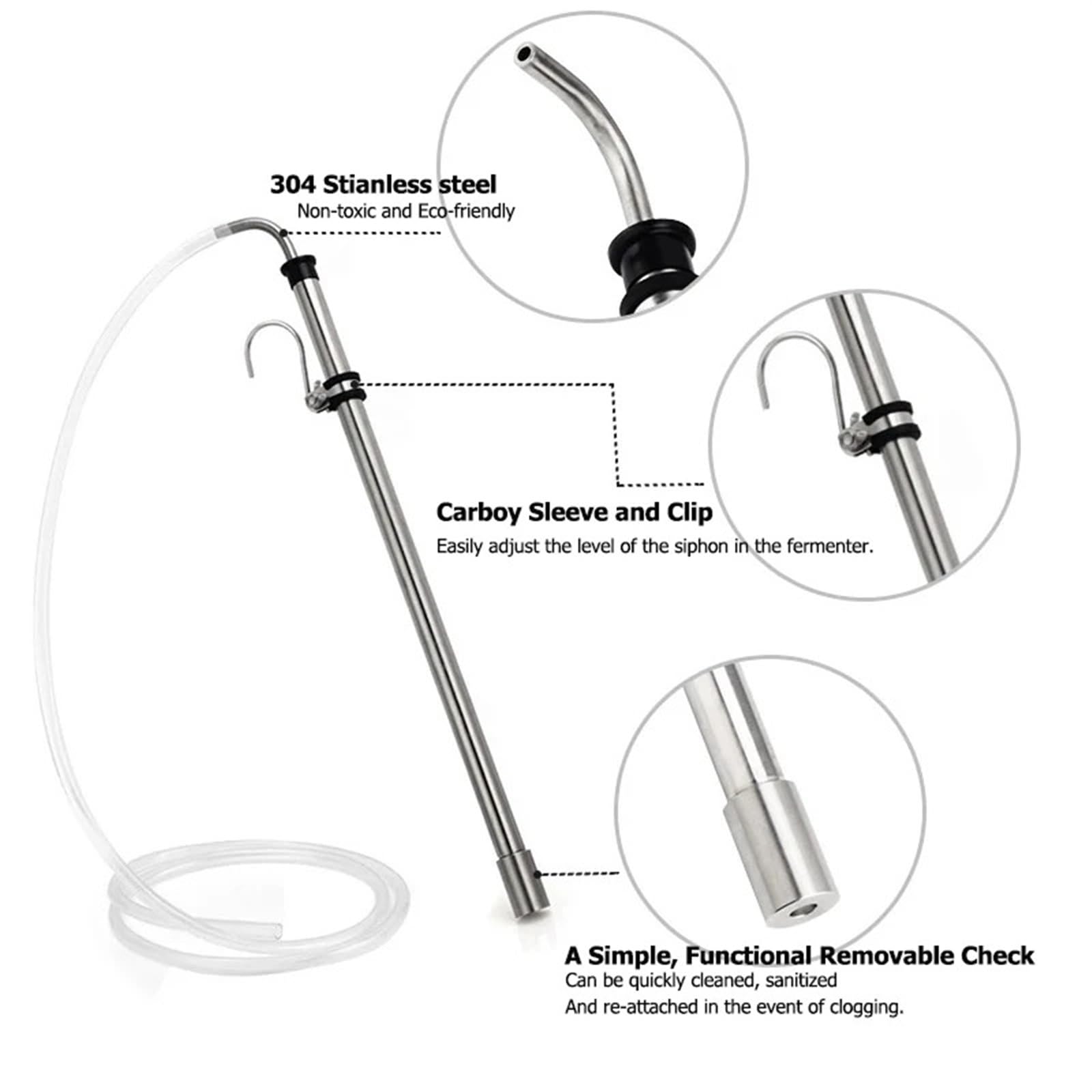 Home brewing Home Brewing Auto Siphon Racking Cane Stainless Steel Beer Syphon Tube Beer Transfer With 1M Tubing For Wine Bucket Carboy Akcesoria do browarnictwa