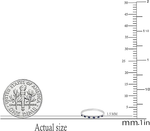 Vista 3 de Dazzlingrock Collection Piedra preciosa redonda y diamante blanco alternando hermoso y delicado anillo de boda apilable para mujer Disponible