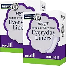 Equate Everyday Panty Liners Long, Unscented, 108 Count 2-Pack Soft & Daily Protection