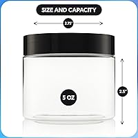 Vista 2 de Pequeños recipientes de plástico con plomo, tarros pequeños de 5 onzas con tapas, paquete de 12, ideales como recipientes de viaje para cremas