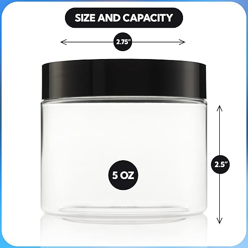 Miniatura 2 de Pequeños recipientes de plástico con plomo, tarros pequeños de 5 onzas con tapas, paquete de 18 unidades, ideales como recipientes de viaje para