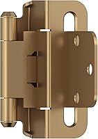 Vista 26 de Amerock Bisagra para gabinete de 3/8 pulgadas (10 mm) empotrada 𝙷inge de níquel satinado, paquete de 2, bisagra de cierre automático 𝐇inge de ajuste