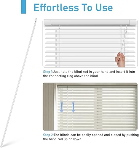 Miniatura 7 de Varita ciega para persianas con gancho, barra vertical desmontable para ventana, abridor de vara de 35 pulgadas