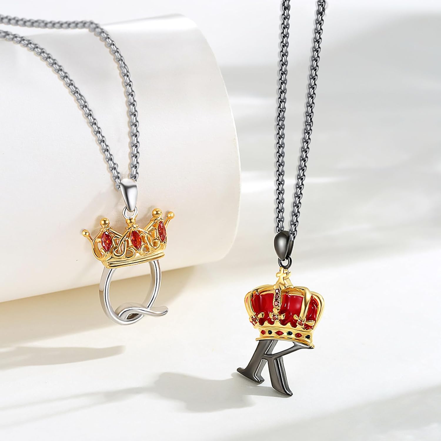 OHAYOO Dragon Phoenix Matching Necklace for Couples 925 Sterling Silver Yin Yang Pendant Necklaces for Couples Jewelry for Him and Her