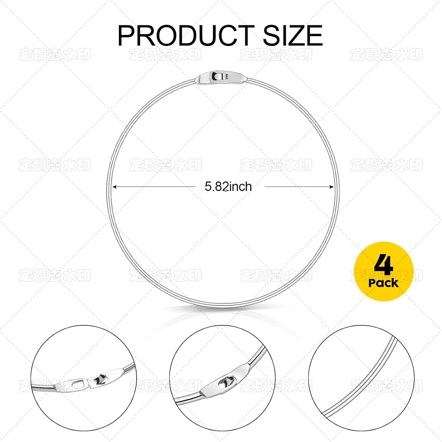 Metal Rings Wrench Organizer, 6 Inch, Large Key Ring Hoop Heavy Duty Large Binder Rings Easy to Open and Close, 4 Pack, for Bib Vests Craft Index Card Dream Catcher Key