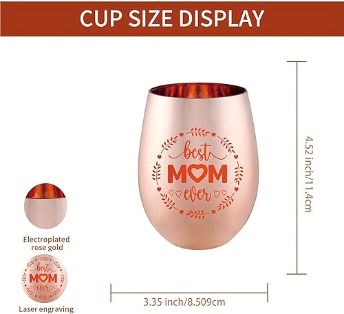 Miniatura 5 de Best Mom Ever Wine Glass - Unique Gifts for Mom From Daughter, Son - Fun Mothers Day Birthday Gift Ideas for Mom - Fun Novelty Wine Gifts