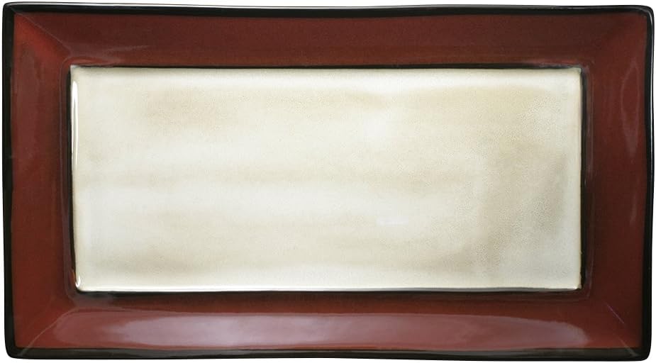 Gourmet Basics Belmont Red Rectangular Serving Platter, 16-Inch