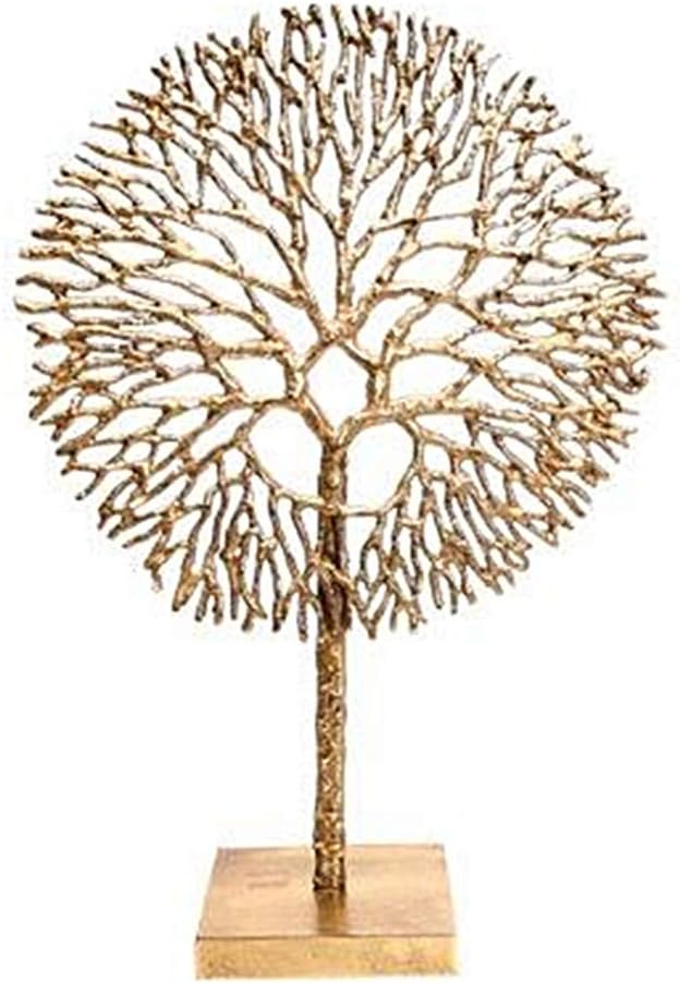 Beautiful Polished Gold Coloured Aluminium 'Coral Tree of Life' Sculpture Decoration Jewellery Stand 51 cm