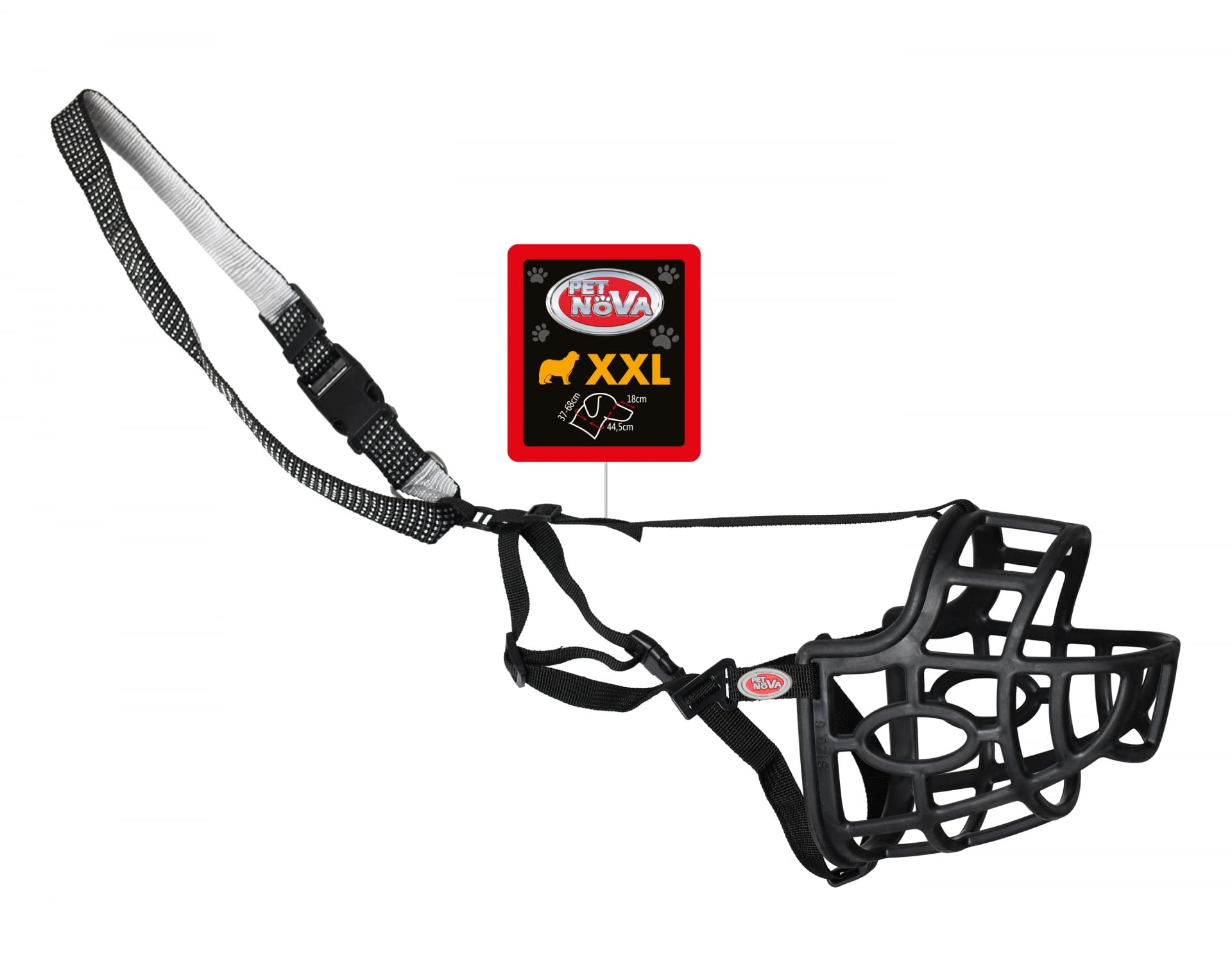 Bozal elástico de plástico 44,5 cm más Cuello 2,5 cm: 37-68 cm, bozal - XXL