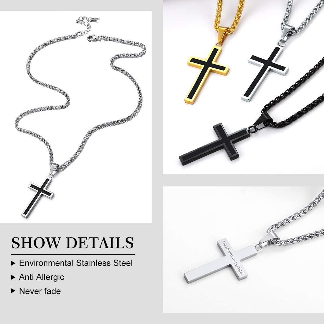 Richsteel Mens Stainless Steel Necklace Christian Gifts For Men Jesus Cross Pendants Women Crucifix Chain Religious Necklaces - Image 5