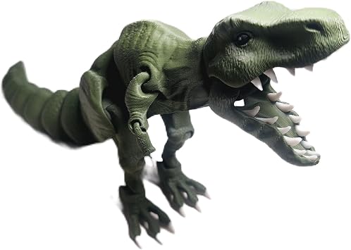 FlexiMech XL Prehistoric Jurassic T-Rex Tyranosaurus Rex 13" Long Fully Articulated 3D Printed Mouth Opens Fidget Toy Dinosaur