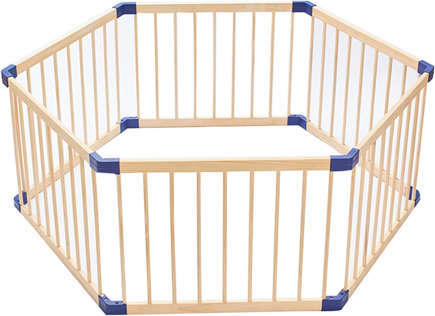Jolan Baby Playpen Wooden,Kids Safety Playard Activity Center Playpen,Hexagonal Baby Fence,Indoor Outdoor Game Playpen,158cm/180cm/218cm,Breathable/Durable/Portable Baby Playpen,158cm(62.2in)