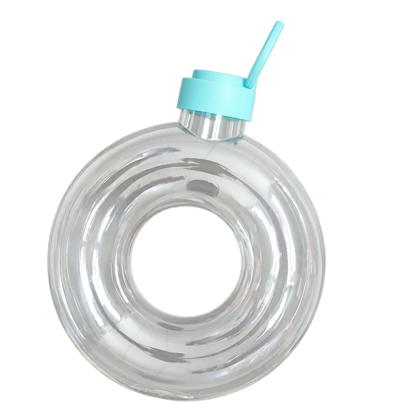 Kaeltsyn Innovative See Through Doughnuts Water Bottle Easy to Carry Beverage Container for Joggings Cycling and School Hand Carry Drink Container