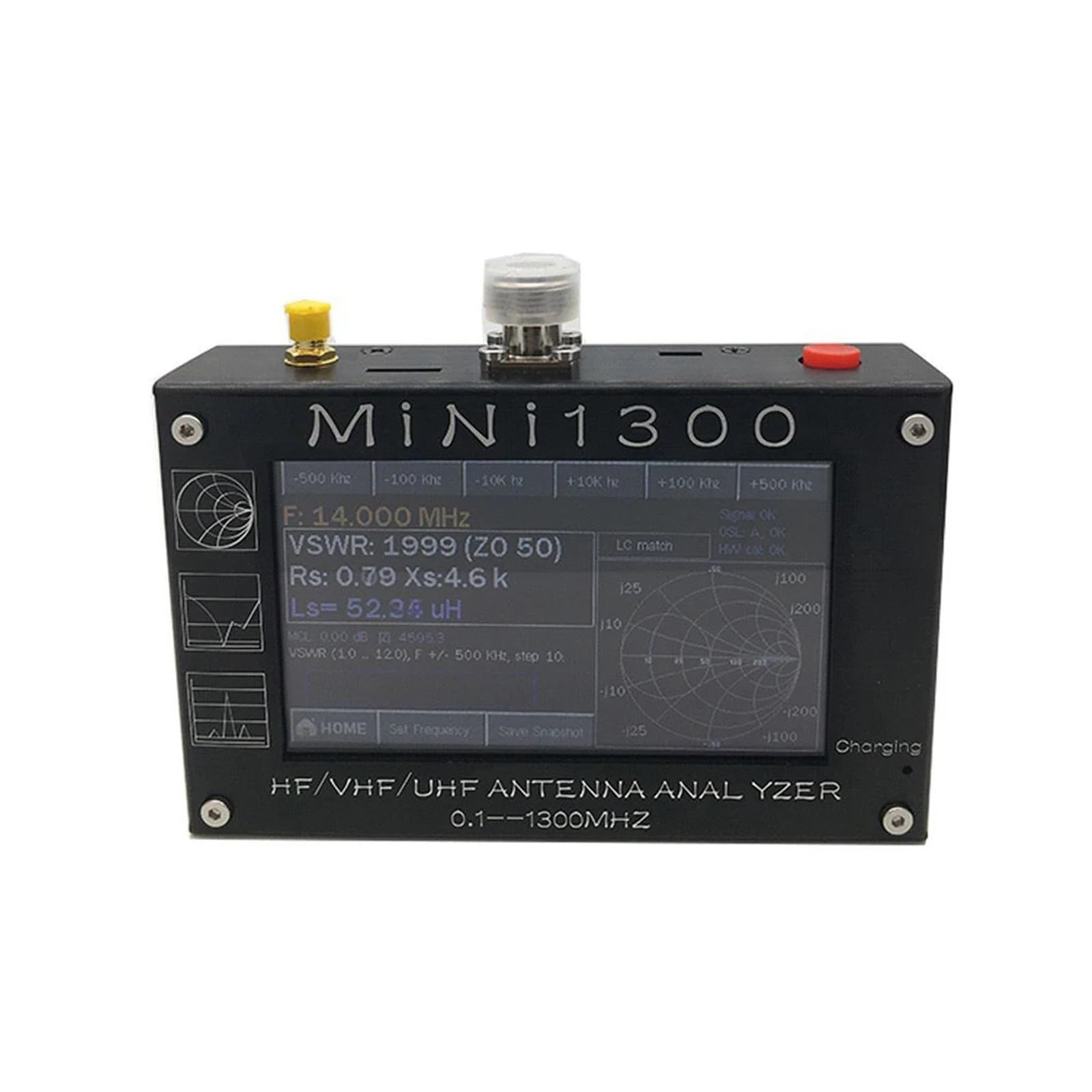 Spektrumanalysator, Mini1300 0,1-1300 MHz HF VHF UHF Antennenanalysator Vektornetzwerkanalysator SWR-Meter Frequenz-Sweep RF-Radio-Multimeter