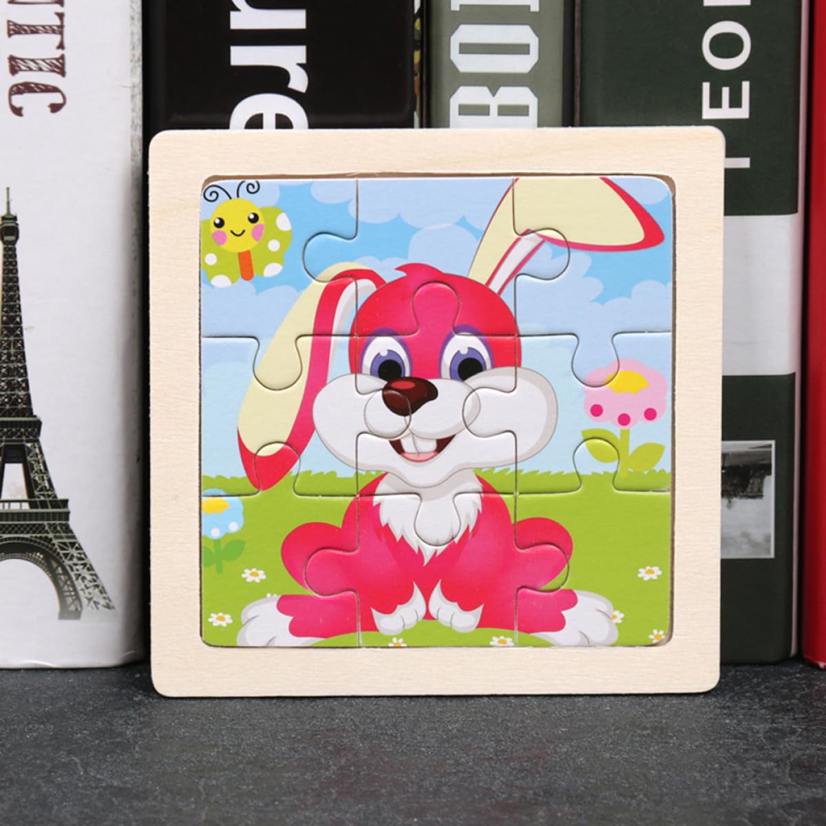 Puzzle en Bois Éducatif Animaux Cartoon 5 Pièces pour Garçon et Filles