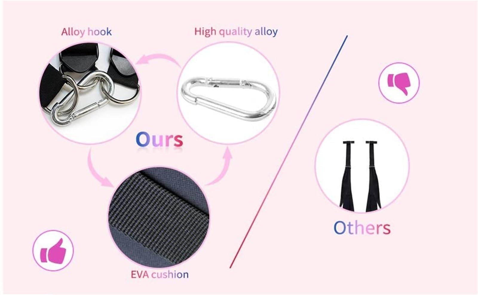 Door Swing Set Love Swing With Spring Tickler Paddle Sling Sex Swing With Wide Padding Duty Door Swings Set Robust BDSM Sex Toy Sex Furniture Holds Up To 300 Lbs