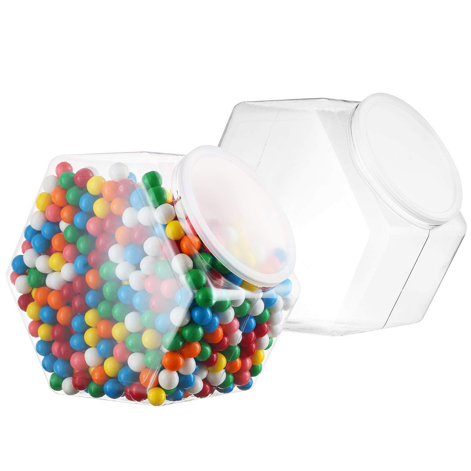 DilaBeePack of 2-1 Gallon Cookie Containers With Lids – Plastic Clear Candy Container - Kitchen Countertop Jars - Wide Mouth Opening For Easy Refill - Great For Homemade Cookies, Cakes, Food Safe