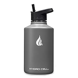 HYDRO CELL Stainless Steel Insulated Water Bottle with Straw - For Cold & Hot Drinks - Metal Vacuum Flask with Screw Cap and Modern Leakproof Sport Thermos for Adults (Graphite 64oz)