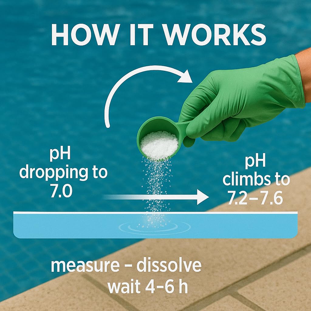Granulat ph Plus 5 kg w wiaderku, płyn do pielęgnacji wody z hydromasażem, do krystalicznie czystej wody, idealny dla wszystkich rodzajów basenów, łatwe dozowanie pH
