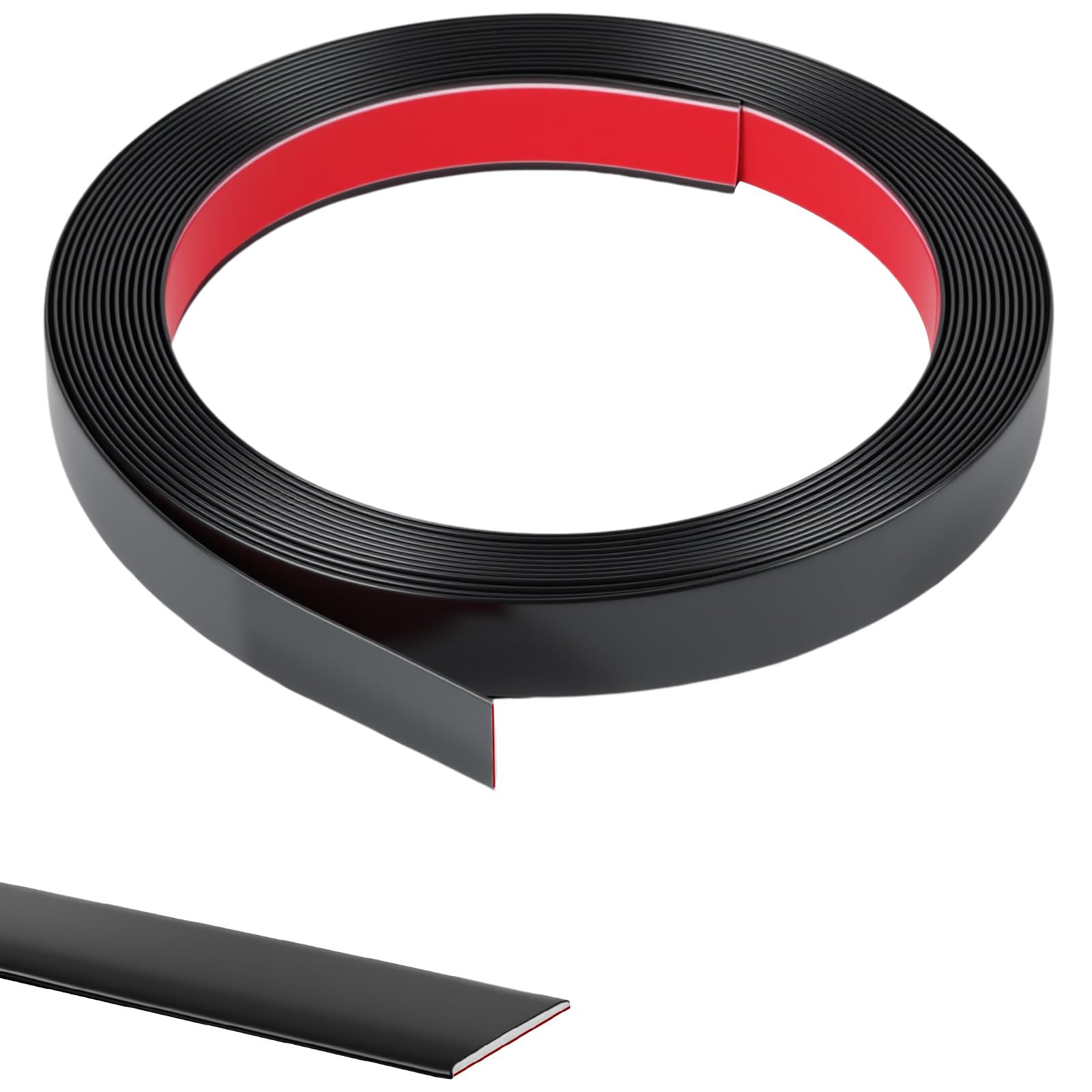 AOOSU Self-Adhesive Decorative Strips, Flexible PVC Interior Decorative Strips, Waterproof Edge Sealing Decorative Peel and Stick Decor Adhesive, Suitable for Walls, Mirrior Frame Decor Black 2CM*6M