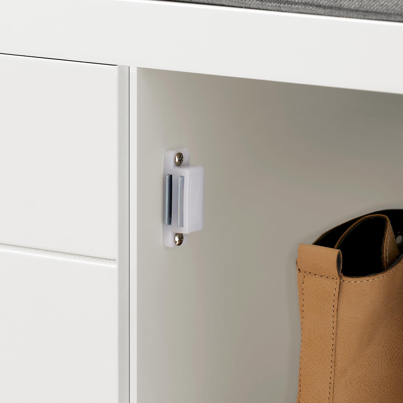 SoBuy Panca scarpiera con 2 ante 91x30x50cm per ingresso | Cassapanca salvaspazio con cuscino rimovibile e 2 ante apribili, MDF E1, portata 150kg, bianco FSR63-II-W