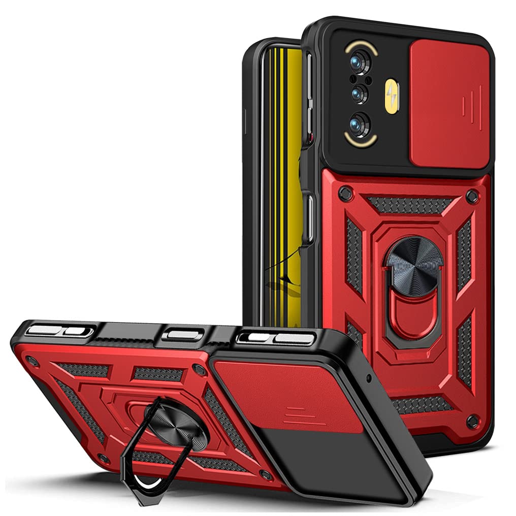 Cover Per Xiaomi Poco X3 NFC/Pro Con Anello Magnetico E Sportellino Fotocamera – Nero