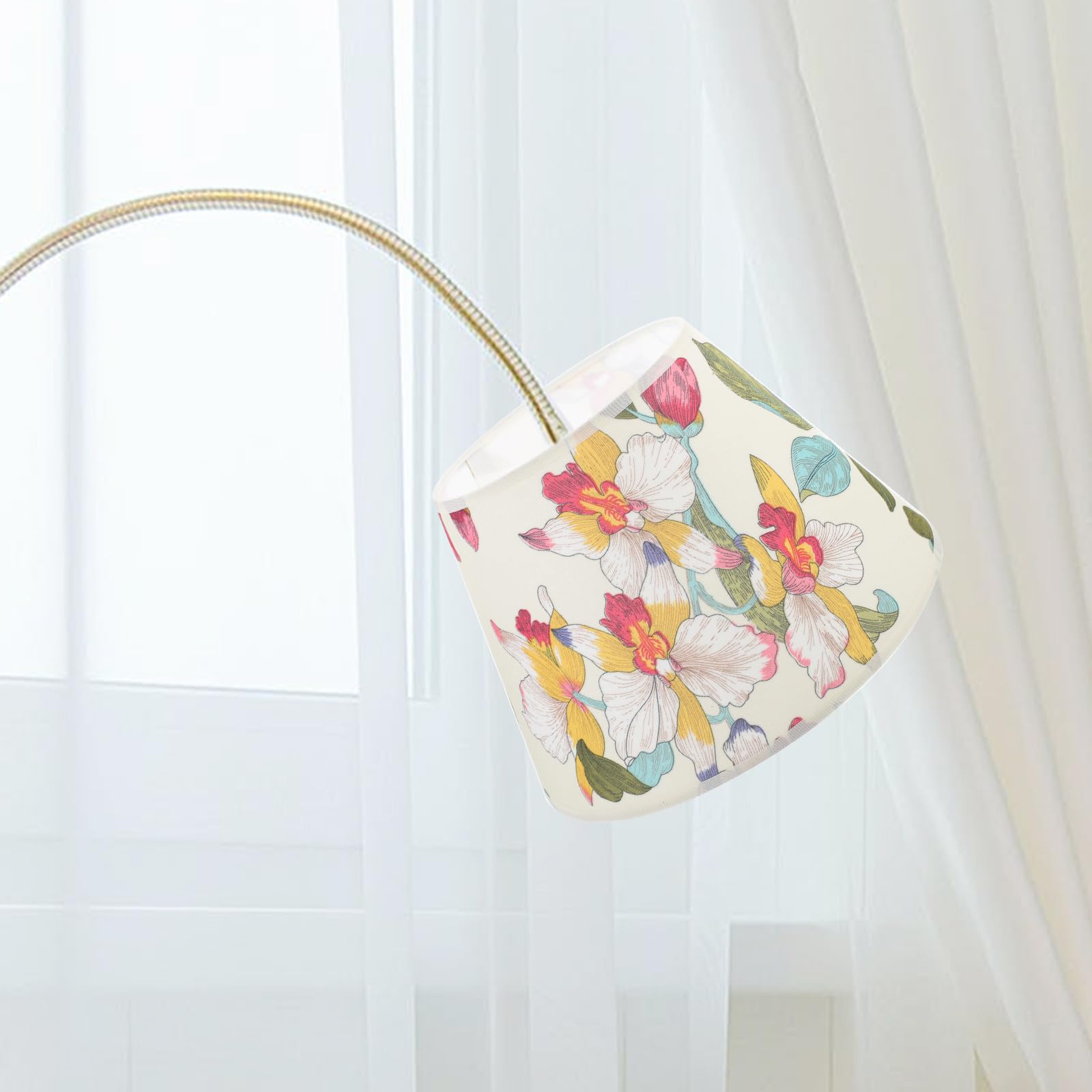 Gewebe E27 Lampenschirm Blumenmuster aus für Tischlampe