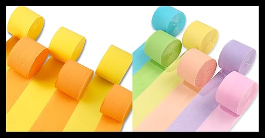 Product image for PartyWoo Crepe Paper Streamers 6 Rolls 492ft - 1