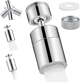 Aireador Grifo Cocina con Adaptador, Adaptador grifo M22-M24, Difusor Grifo Cocina, 360° Giratorio Aireador Grifo, Latón 2 Modos Ajustable, para grifo de cocina/baño