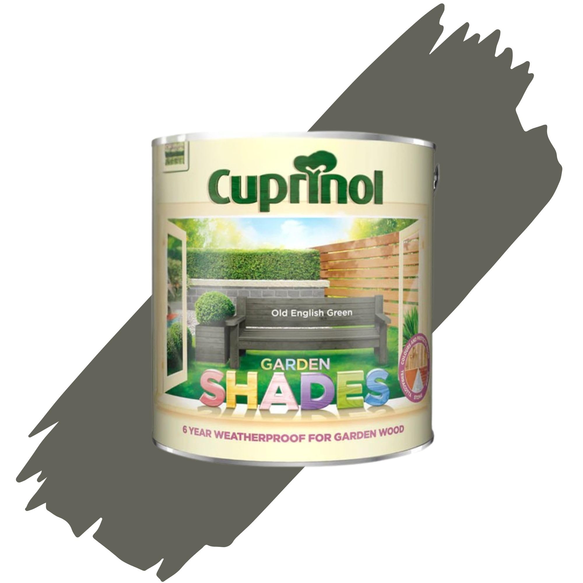 AOC24 1L Garden Shades Fence Paint, Outdoor Wood Paint For Garde Sheds, Furniture, Fences, Exterior Wood, Water Based Paints For Outdoor Surfaces, Brick, Pots (Old English Green, 1 Liter)