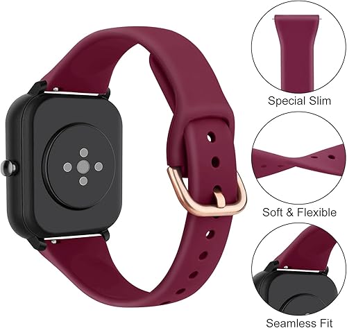 Miniatura 2 de Amzpas Correa de silicona delgada para Amazfit GTS 2 MiniGTS 2eGTS 2GTS 3GTS 4GTS 4 MiniAmazfit GTR de 1.654 in, correas deportivas ajustables de